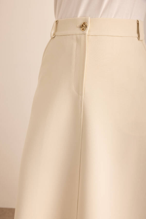 Ekru Parçalı Dokuma Spor Etek - Aker (1)