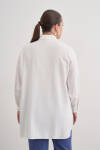 Ekru Pileli Metal Logolu Bluz - 5