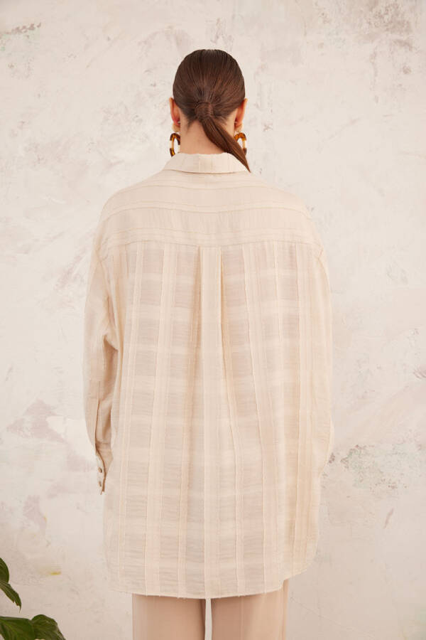 Ekru Rahat Kesim Dokulu Tunik - 4