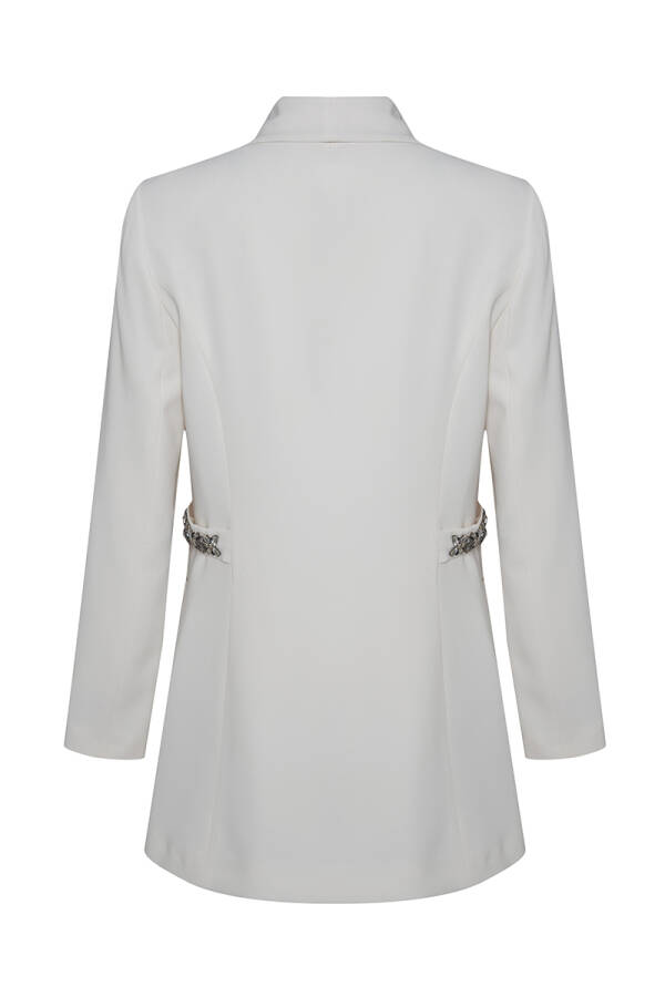 Ekru Şal Yaka İşleme Detaylı Abiye Ceket - 3