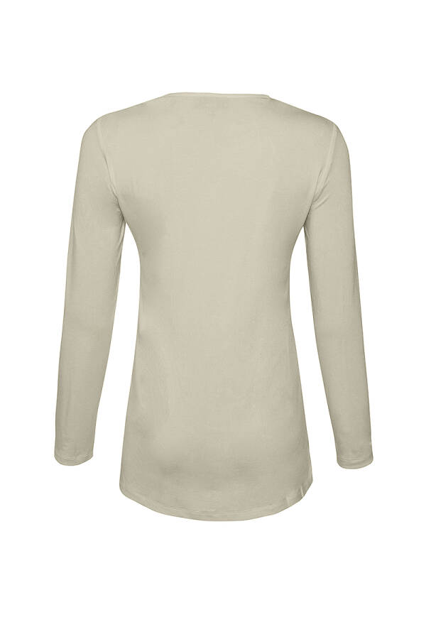 Ekru Uzun Kollu Bisiklet Yaka Body - Aker (1)