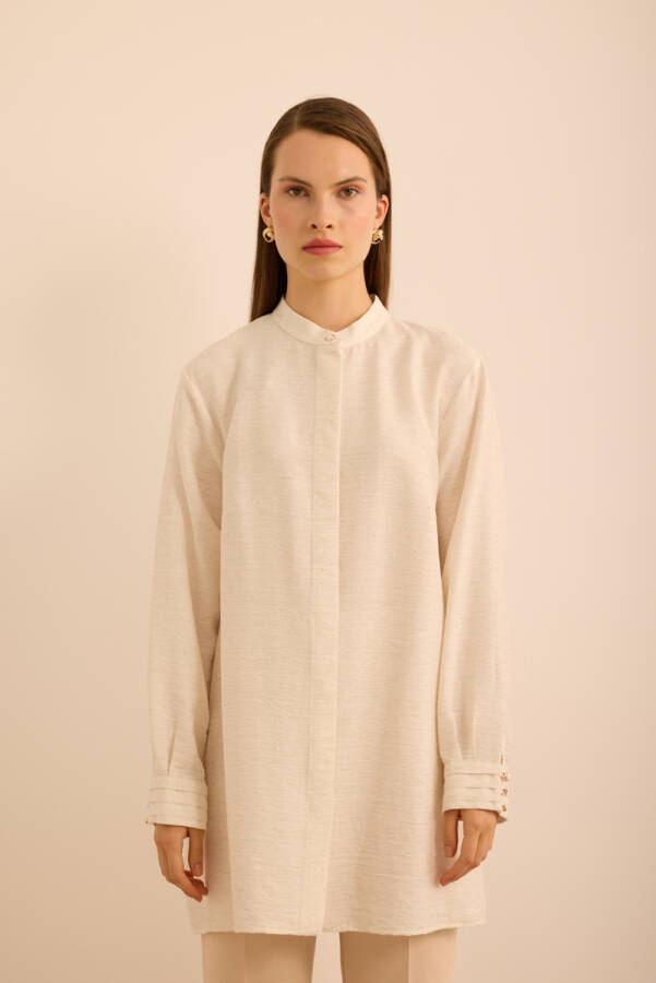 Ekru Viscon Bluz - Aker