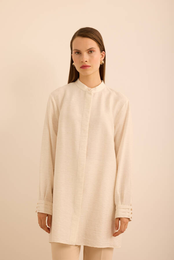 Ekru Viscon Bluz - 2