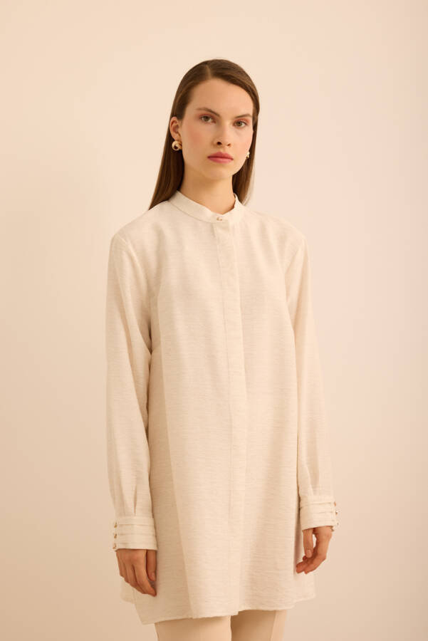 Ekru Viscon Bluz - 3