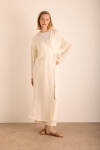 Ekru Viscon Cotton , Yandan Bağlamalı Sabahlık - 2