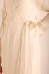 Ekru Viscon Cotton , Yandan Bağlamalı Sabahlık - 3