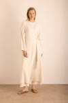 Ekru Viscon Cotton , Yandan Bağlamalı Sabahlık - 3