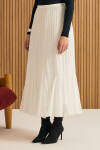 Ekru Volanlı Pilise Etek - 3