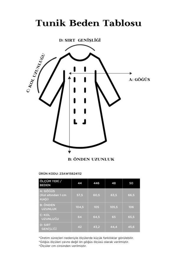 Ekru Yaka Dantel Detaylı Tunik - 6