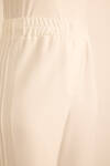Ekru Yanları Dikiş Detaylı Dokuma Pantolon - 5