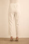 Ekru Yanları Dikiş Detaylı Dokuma Pantolon - 6