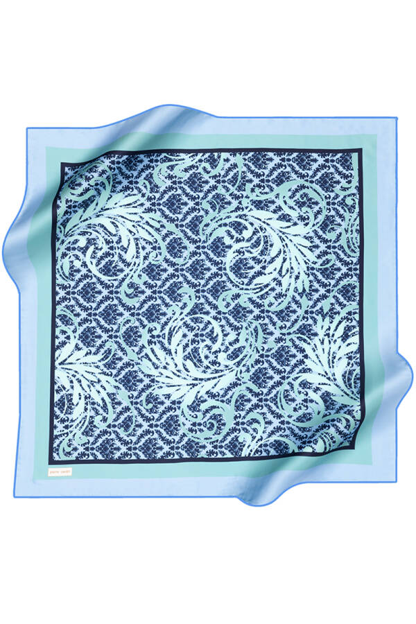 Açık Mavi 90X90 İpek Twill Eşarp - Pierre Cardin
