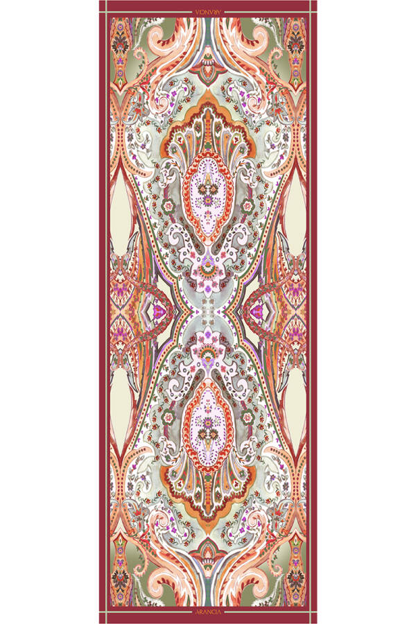 Etnik Desenli 70X200 Arancia İpek Tivil Etol - Arancia