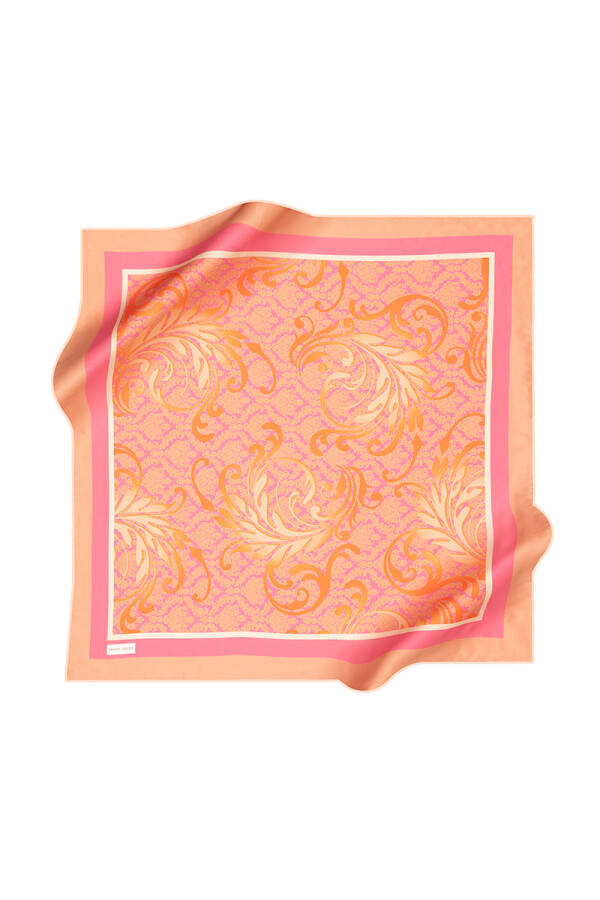 Etnik Desenli İpek Krep Saten Eşarp - Pierre Cardin