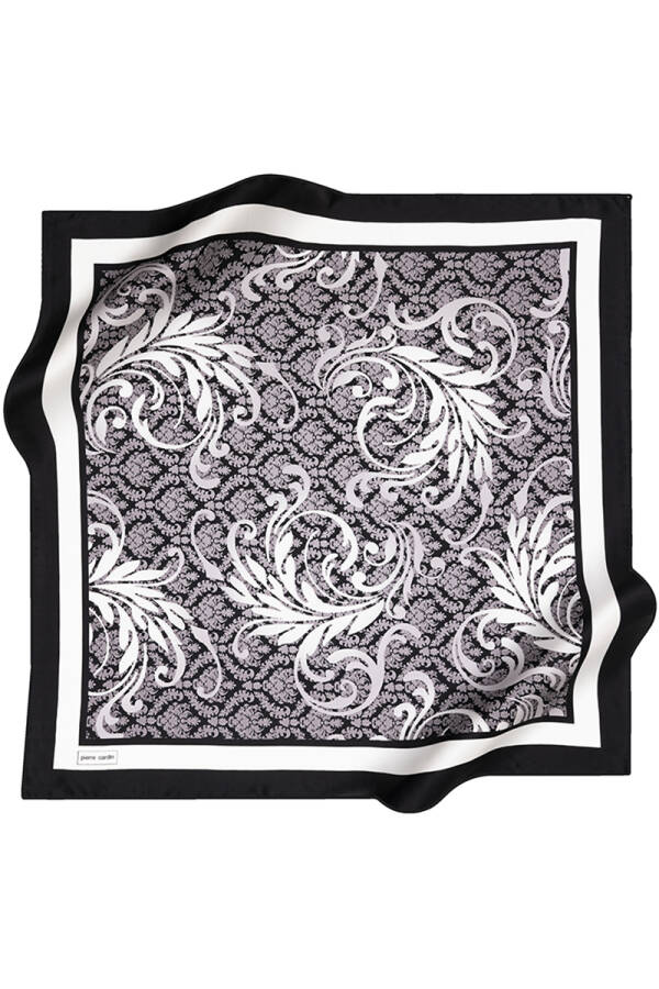 Siyah 90X90 İpek Twill Eşarp - 1