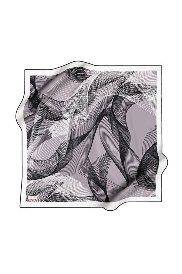 Fırça Desenli Pierre Cardin Krep Saten Eşarp - Pierre Cardin