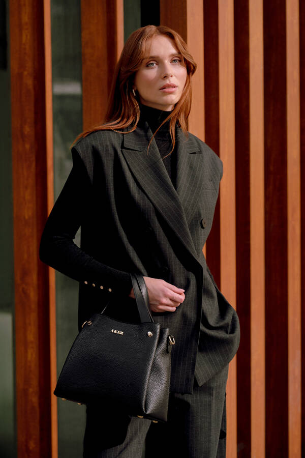 Füme 9153111 Düğmeli Cepli Yelek - Aker