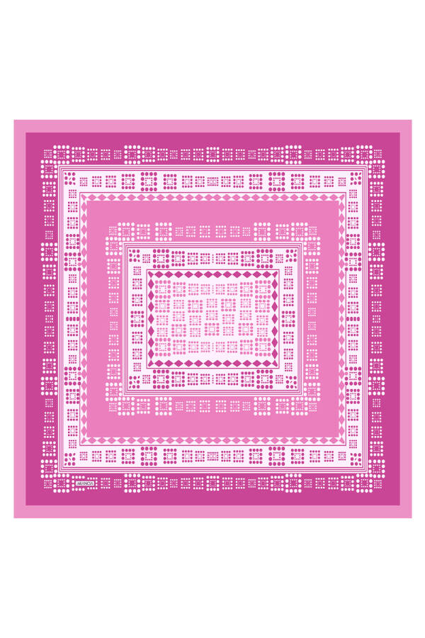 Fuşya 90X90 İpek Twill Eşarp - 1