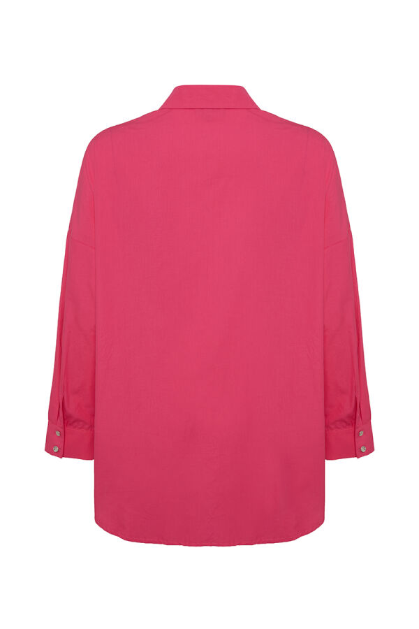 Fuşya Basic Cotton Bluz - 3