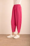 Fuşya Beli Lastikli Tencel Cotton Pantolon - 6