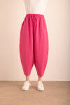 Fuşya Beli Lastikli Tencel Cotton Pantolon - 3