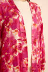 Fuşya Desenli Viscon Kimono - 6