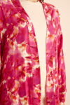 Fuşya Desenli Viscon Kimono - 6