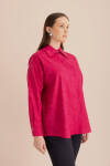 Fuşya Jakar Desenli Cotton Gömlek - 5