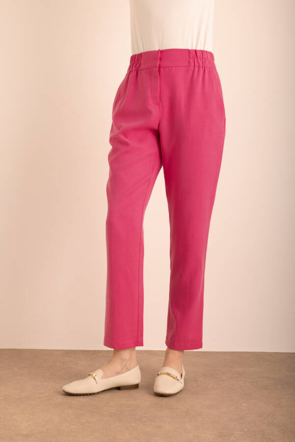 Fuşya Tencel Cotton Pantolon - 4