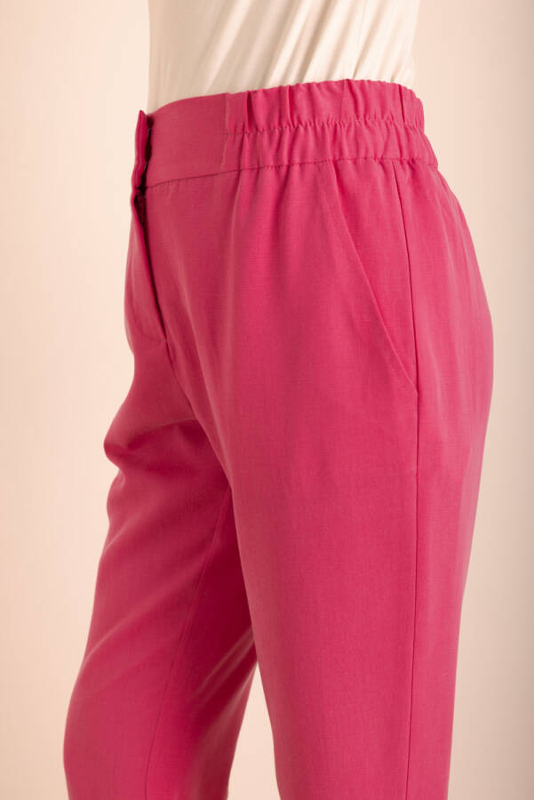 Fuşya Tencel Cotton Pantolon - 4