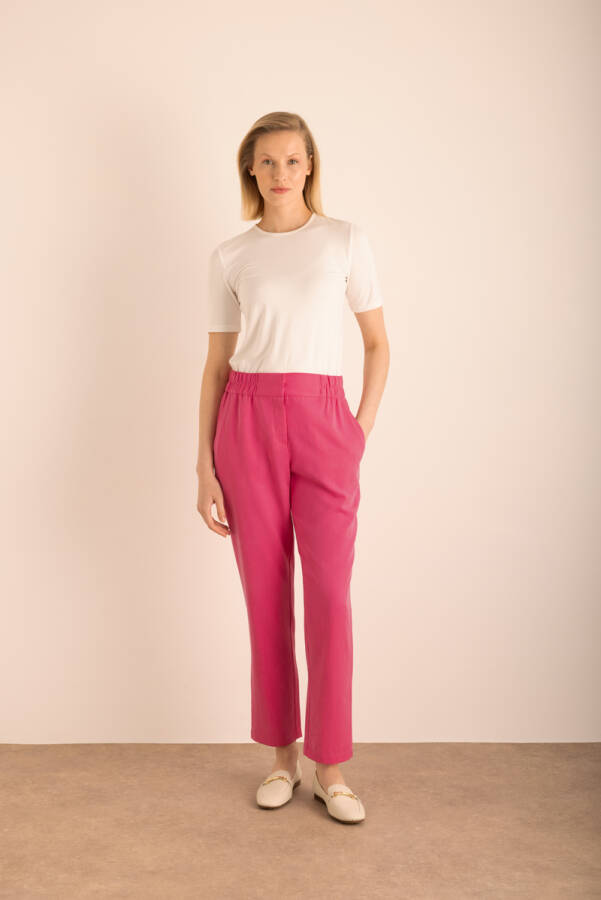 Fuşya Tencel Cotton Pantolon - Aker (1)
