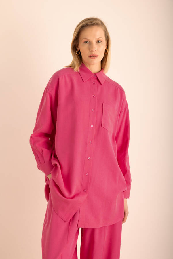 Fuşya Tencel Cotton Tunik - 4