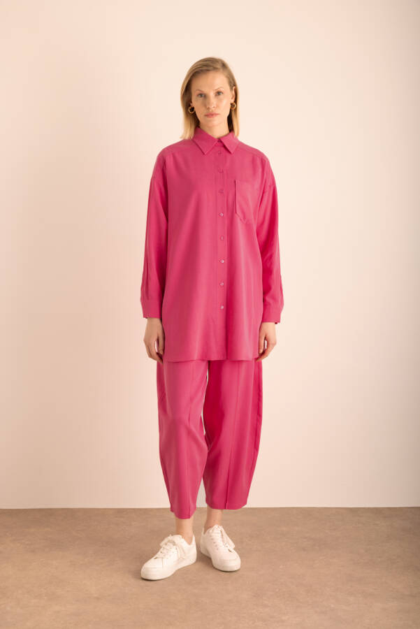 Fuşya Tencel Cotton Tunik - Aker (1)