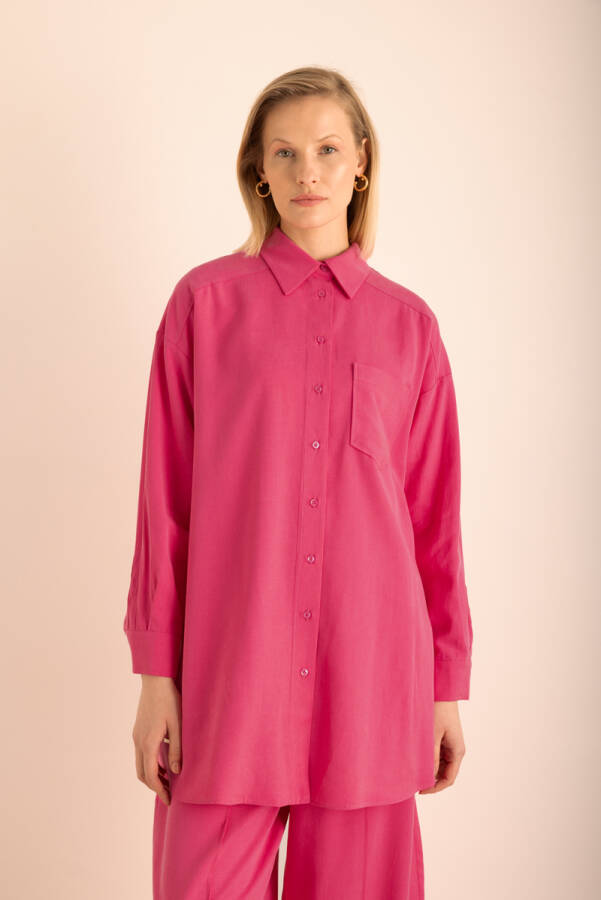 Fuşya Tencel Cotton Tunik - 5