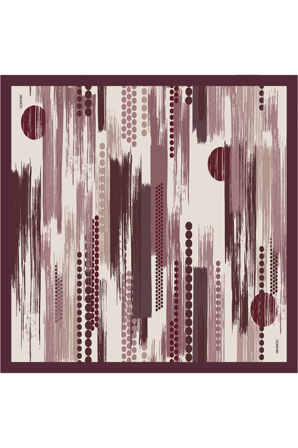 Bordo 90X90 Arancia İpek Tivil Eşarp - ARANCIA