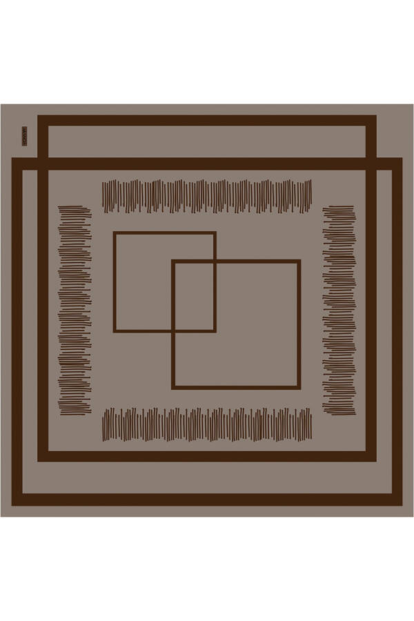 Kahverengi 90X90 İpek Twill Eşarp - ARANCIA