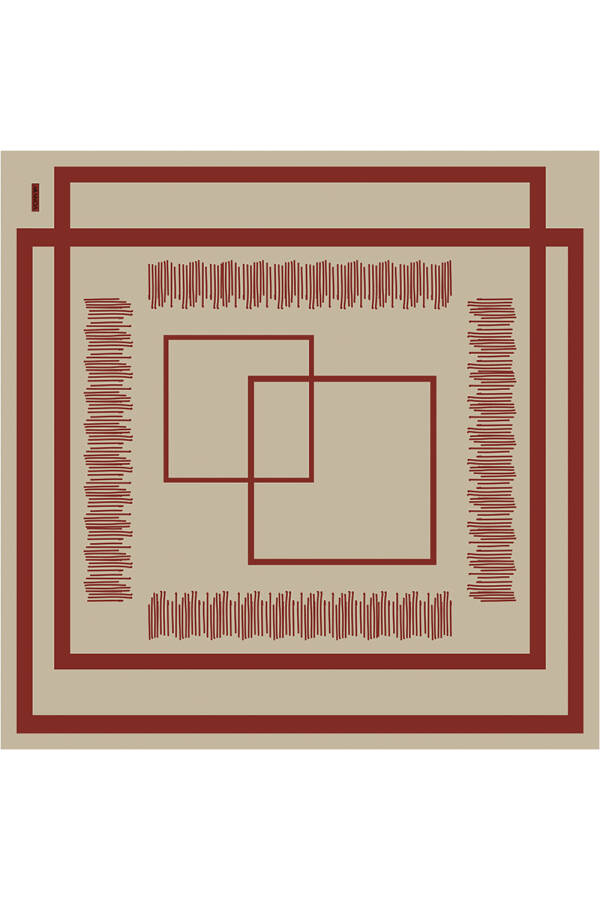Geometrik Desenli 90X90 Arancia Tivil - Arancia