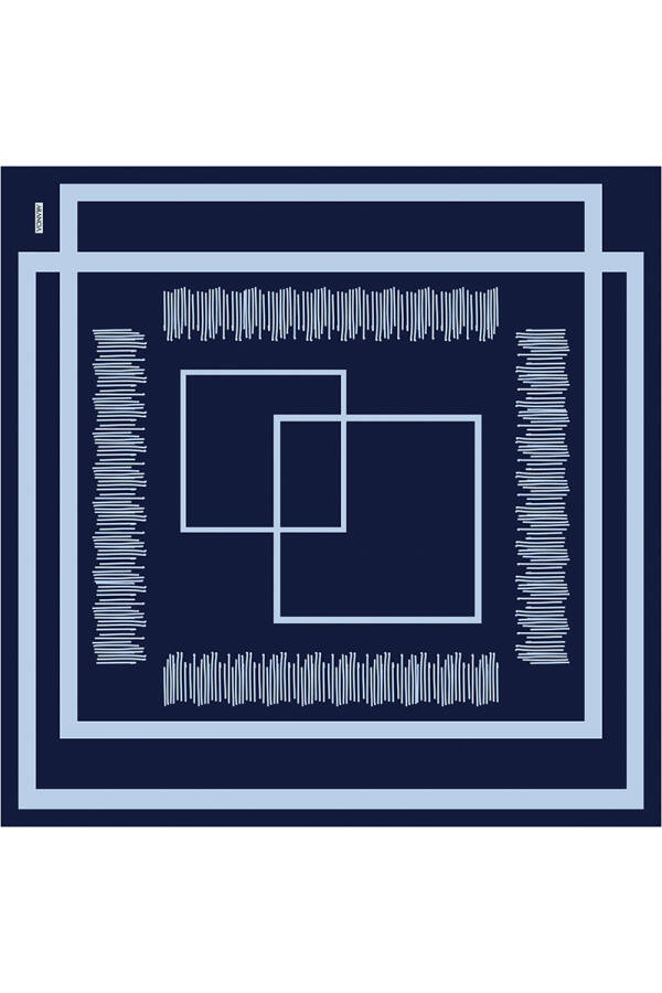 Lacivert 90X90 İpek Twill Eşarp - ARANCIA