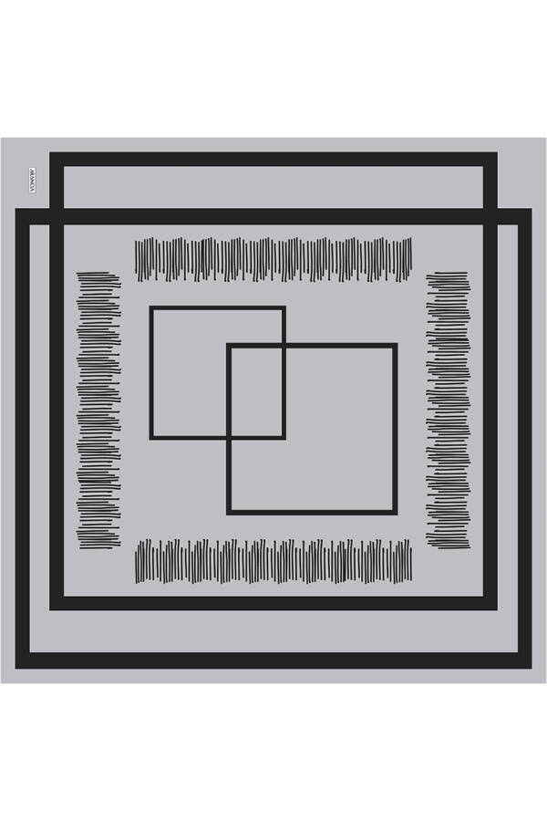 Gri 90X90 İpek Twill Eşarp - ARANCIA