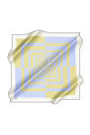 Geometrik Desenli Aker İpek Krep Saten Eşarp - 1