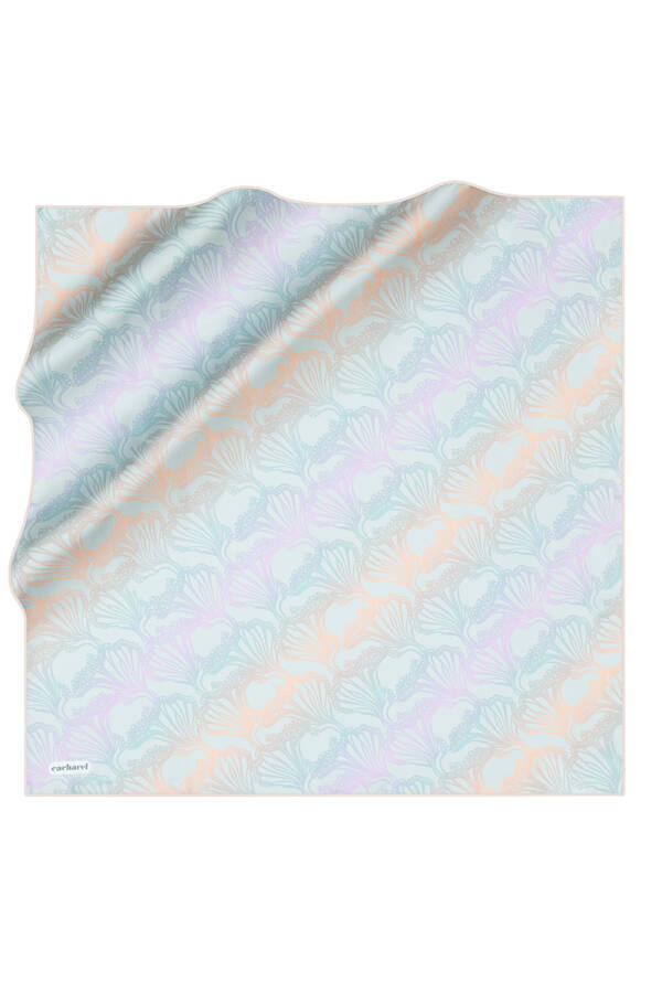 Geometrik Desenli İpek Twill Eşarp - Cacharel