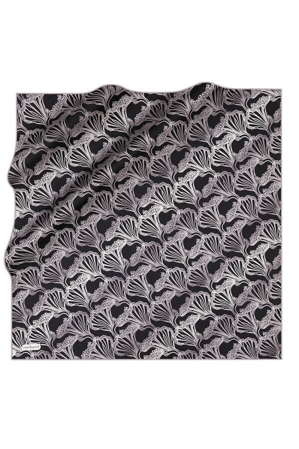 Geometrik Desenli İpek Twill Eşarp - Cacharel