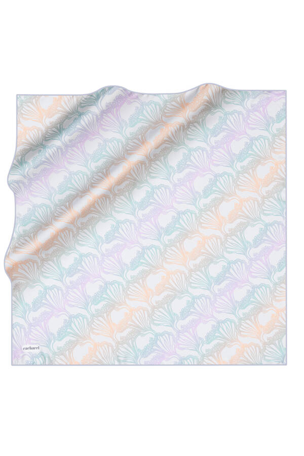 Geometrik Desenli İpek Twill Eşarp - 1