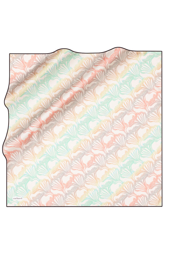 Geometrik Desenli İpek Twill Eşarp - 1