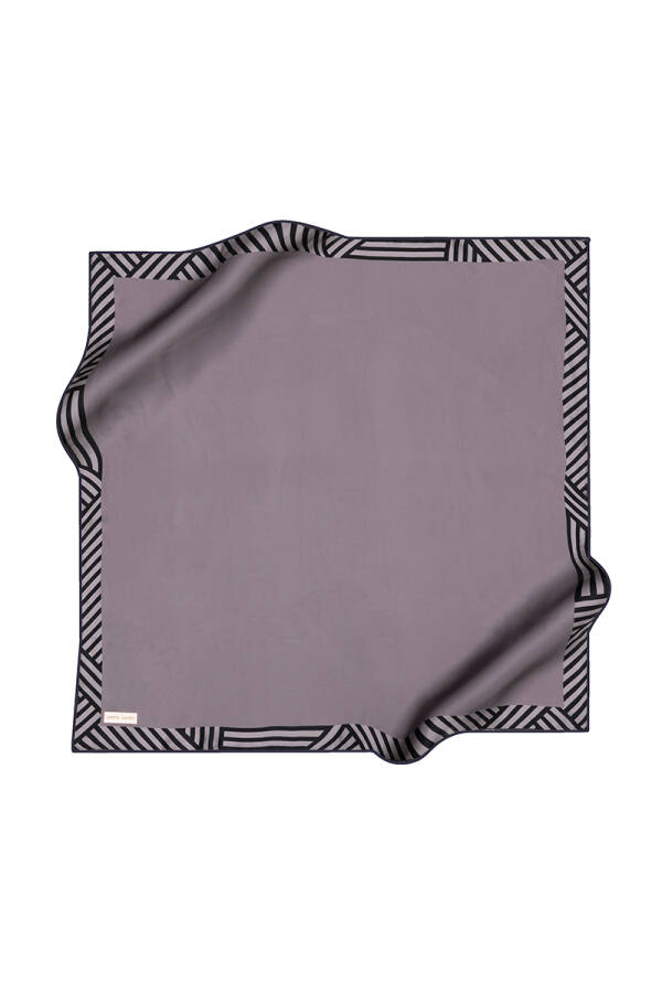 Renkli İpek Krep Saten Eşarp - 1