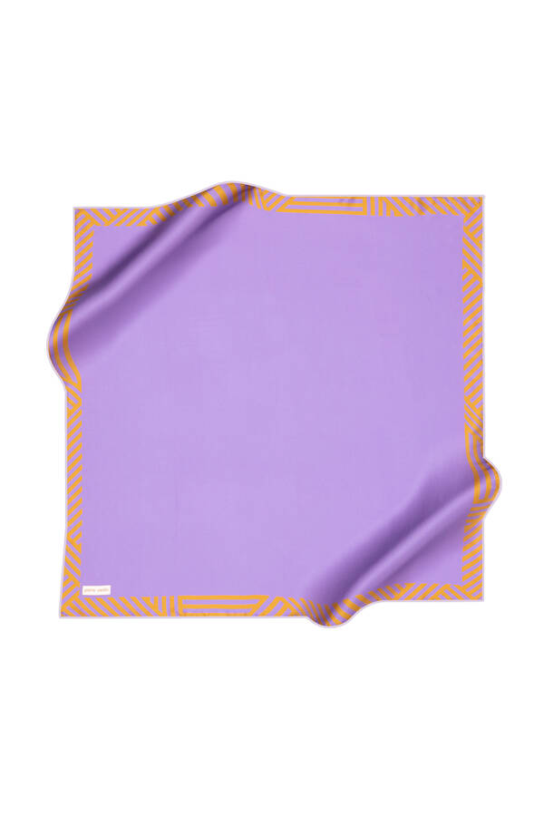 Geometrik Desenli Pierre Cardin Krep Saten Eşarp - 1