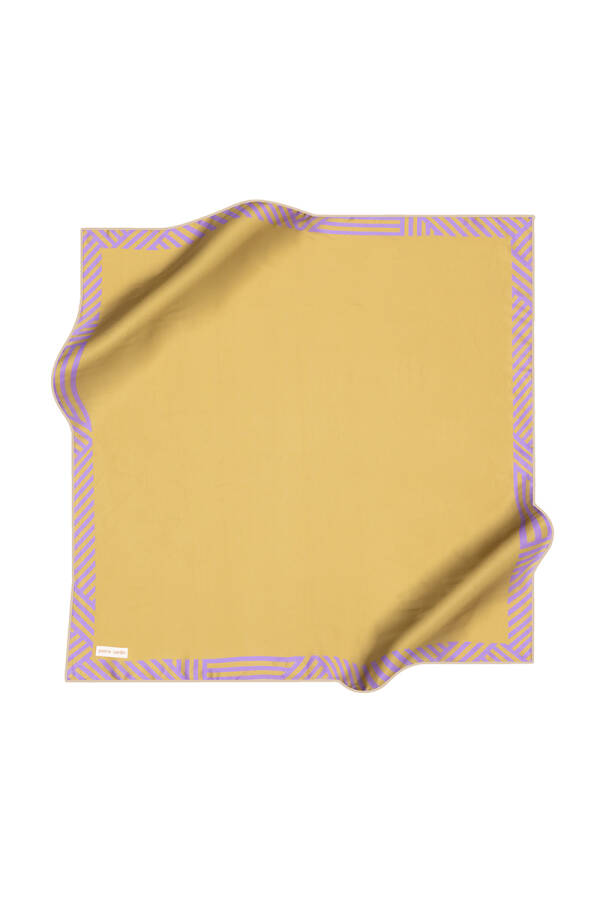 Geometrik Desenli Pierre Cardin Krep Saten Eşarp - 1