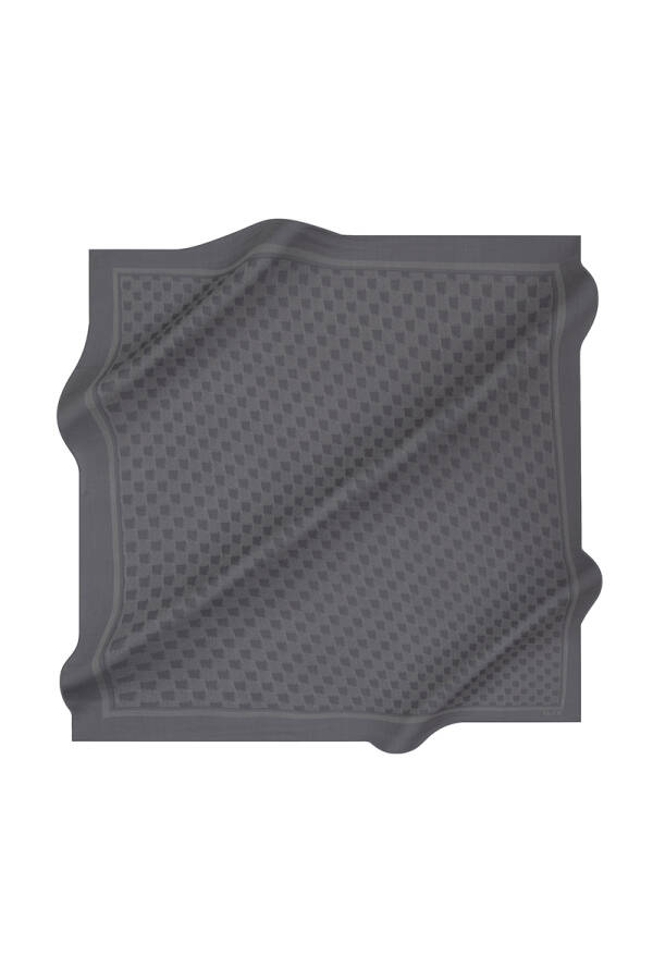 Gri Kare Jakar Eşarp - Aker