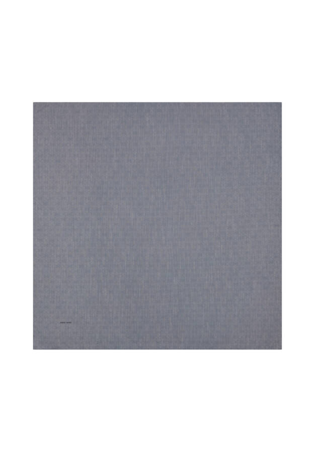 Gri 100X100 Pierre Cardın Logolu İpek Koton Jakar Eşarp - Pierre Cardin