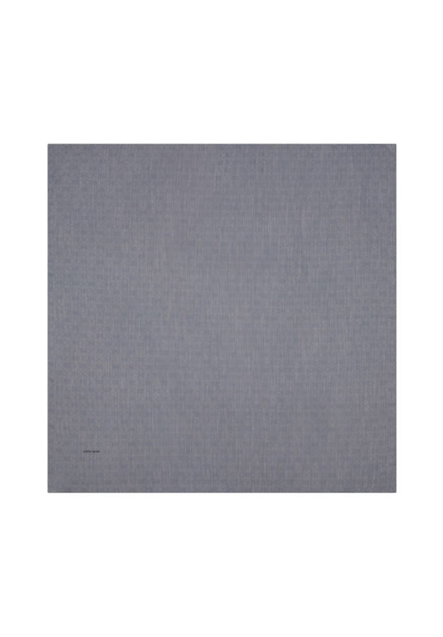 Gri 100X100 Pierre Cardın Logolu İpek Koton Jakar Eşarp - Pierre Cardin